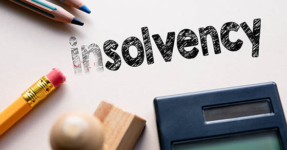 Making insolvency in to solvency by eraser. Cencept for action and reaching goals